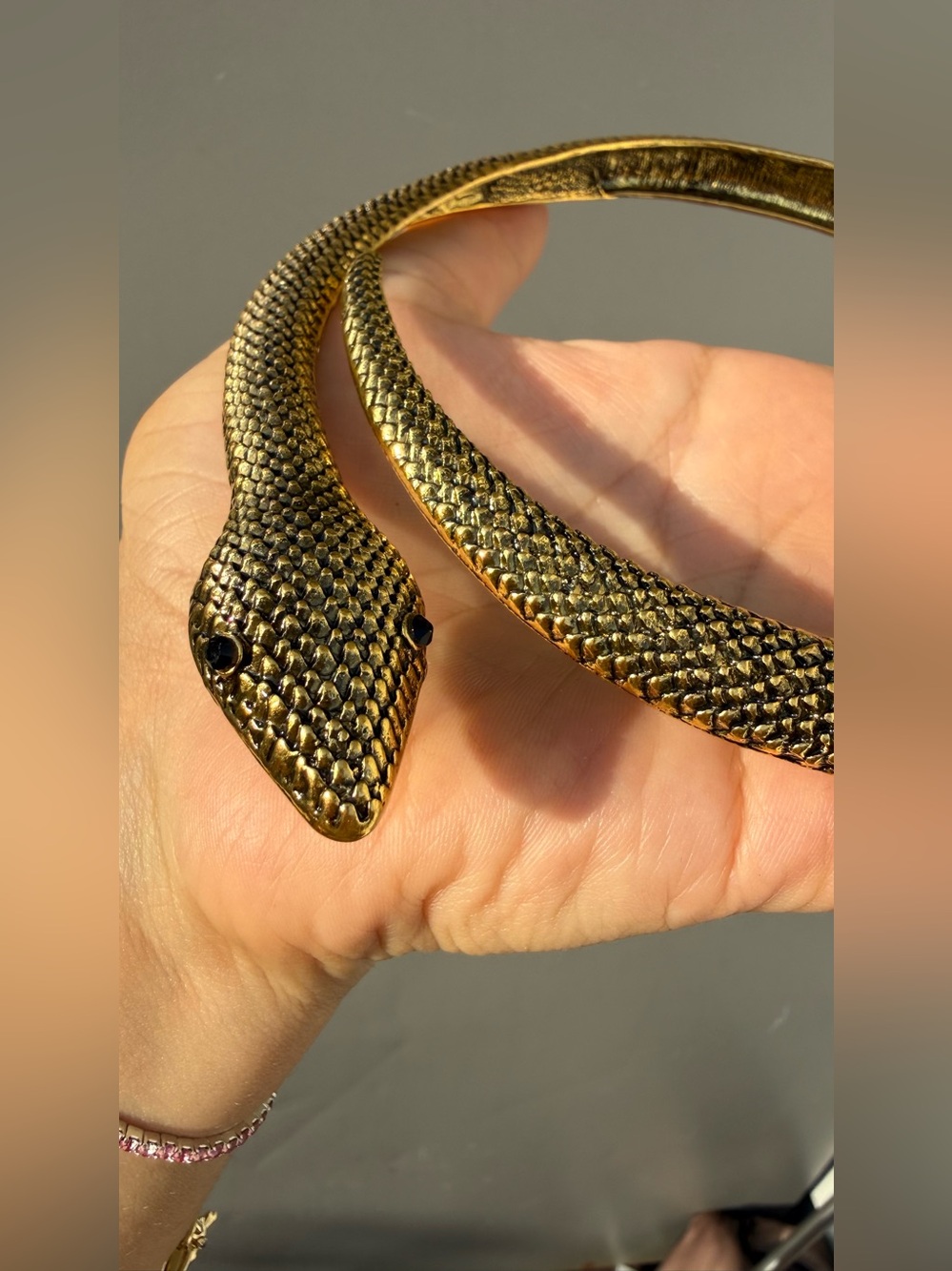Gold Snake Choker Necklace - Picture 5 of 7